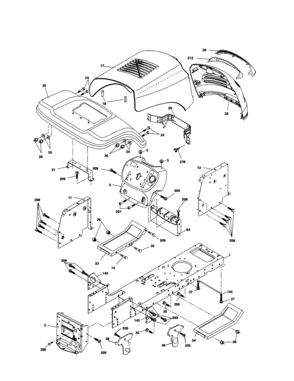 Chassis And Enclosures Diagram and Parts List for 917253100  Craftsman Lawn Tractor
