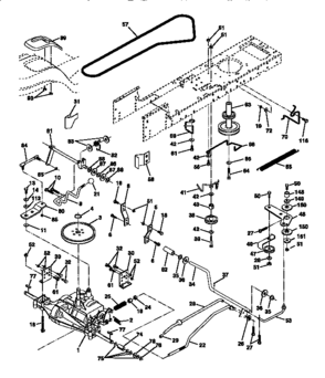 Ground Drive Diagram and Parts List for 917270631  Craftsman Lawn Tractor