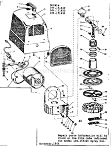 Page A Diagram and Parts List for 106151430  Craftsman Paint Sprayer
