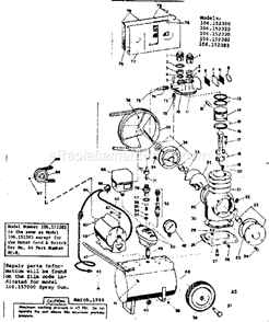Page A Diagram and Parts List for 106152300  Craftsman Paint Sprayer