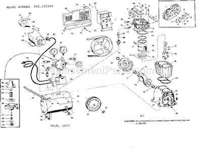 Page A Diagram and Parts List for 106152880  Craftsman Paint Sprayer