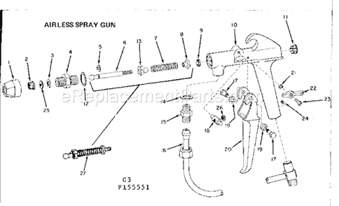 Page C Diagram and Parts List for 106155551  Craftsman Paint Sprayer