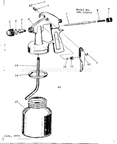 Page A Diagram and Parts List for 106155810  Craftsman Paint Sprayer