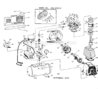 Page A Diagram and Parts List for 106171110  Craftsman Compressor