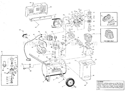 Page A Diagram and Parts List for 106175541  Craftsman Compressor