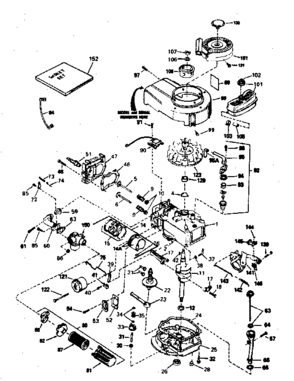 Engine Diagram and Parts List for 143374212  Craftsman Engine