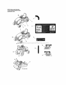Part Location Diagram of 1751263YP Murray DECAL, Controlled Traction, Automatic