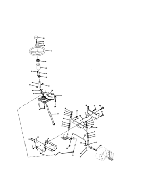 Steering Assembly Diagram and Parts List for 917271860  Craftsman Lawn Tractor