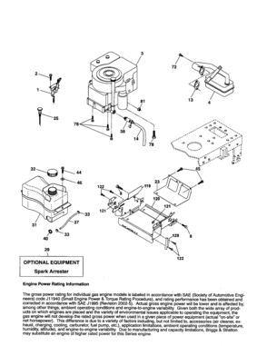 Engine Diagram and Parts List for 917253100  Craftsman Lawn Tractor