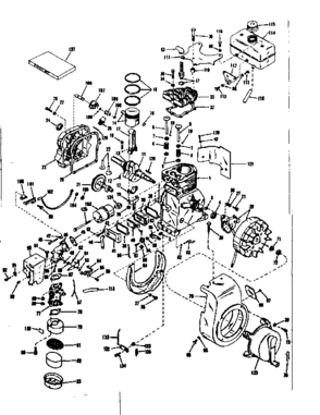 Basic Engine Diagram and Parts List for 143501231  Craftsman Engine