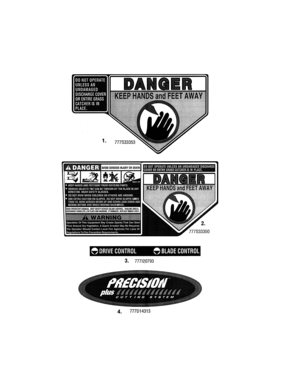 Decals Diagram and Parts List for 247377000  Craftsman Lawn Mower