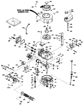Replacement Parts Diagram and Parts List for 143424272  Craftsman Engine