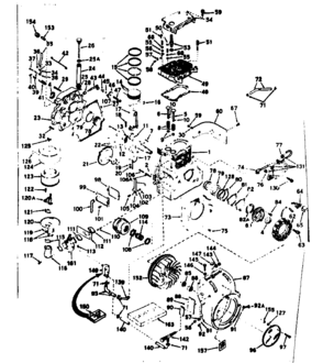 Basic Engine Diagram and Parts List for 143629062  Craftsman Engine