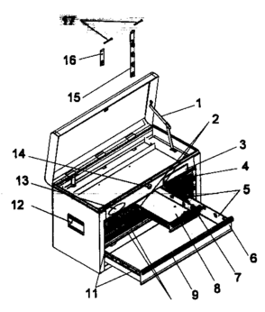 Chest Diagram and Parts List for 706596473  Craftsman Tool Stand & Cart