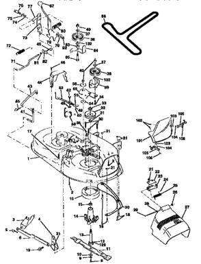 Mower Diagram and Parts List for 917258112  Craftsman Lawn Tractor