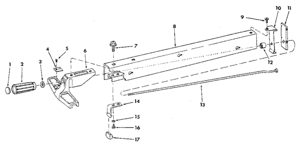 Figure 3 - Fence Assembly Diagram and Parts List for 113226670  Craftsman Table Saw
