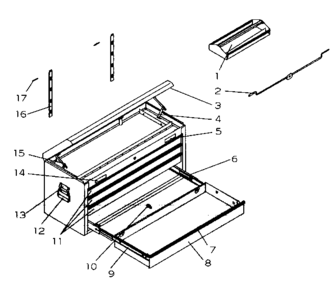 Tool Box Diagram and Parts List for 706954840  Craftsman Tool Stand & Cart