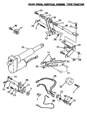 Gear Drive Diagram and Parts List for 917242440  Craftsman Lawn Tractor