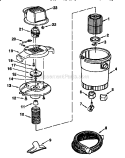 Unit Diagram and Parts List for 113177011  Craftsman Utility Vacuum