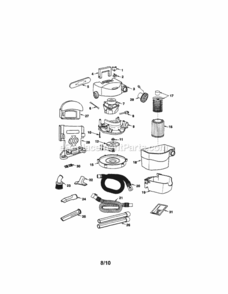 Page A Diagram and Parts List for 113179255  Craftsman Utility Vacuum