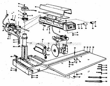 Unit Diagram and Parts List for 113190600  Craftsman Chop Saw