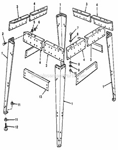 Page F Diagram and Parts List for 113196120  Craftsman Chop Saw