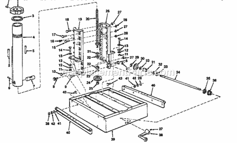 Page C Diagram and Parts List for 113196380  Craftsman Chop Saw
