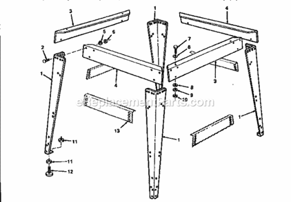 Page F Diagram and Parts List for 113196380  Craftsman Chop Saw