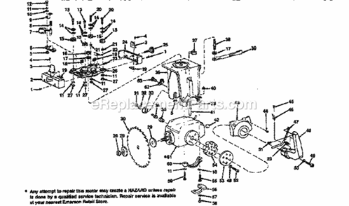Yoke Assembly Diagram and Parts List for 113196421  Craftsman Chop Saw