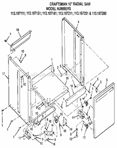 Figure 9 - Parts List 23"... Diagram and Parts List for 113197111  Craftsman Chop Saw