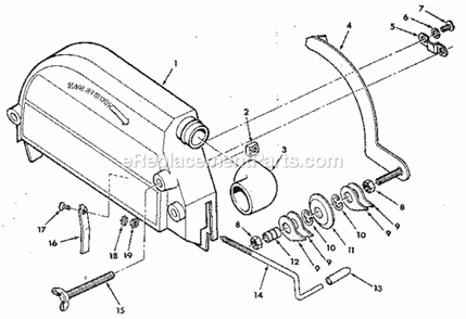 Figure 6 - Guard Assembly Diagram and Parts List for 113197150  Craftsman Chop Saw