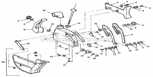 Figure 11 - Guard Diagram and Parts List for 113197180  Craftsman Chop Saw