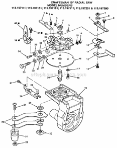 Figure 4 Diagram and Parts List for 113197211  Craftsman Chop Saw