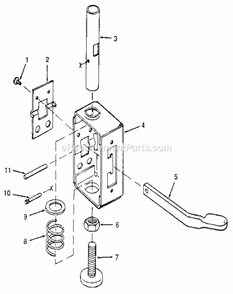 Figure 7 - Foot Assembly Diagram and Parts List for 113197411  Craftsman Chop Saw