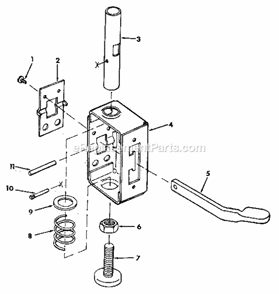 Foot Assembly Diagram and Parts List for 113197510  Craftsman Chop Saw