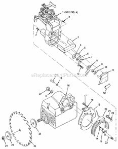 Figure 3 - Yoke And Motor... Diagram and Parts List for 113197511  Craftsman Chop Saw