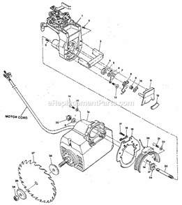 Figure 3 - Yoke And Motor... Diagram and Parts List for 113197610  Craftsman Chop Saw