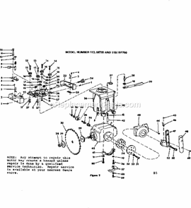 Yoke Assembly Diagram and Parts List for 11319770  Craftsman Chop Saw