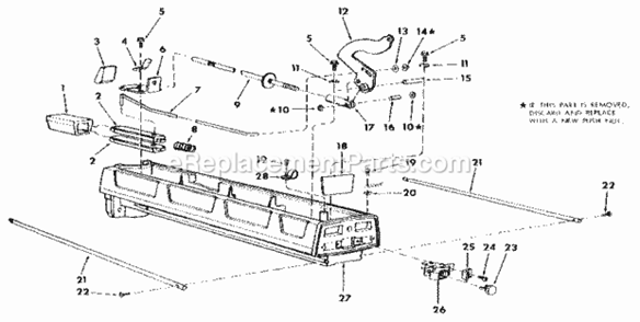 Figure 4 - Arm Assembly Diagram and Parts List for 113197732  Craftsman Chop Saw