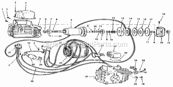Figure 6 - Motor Assembly Diagram and Parts List for 113197732  Craftsman Chop Saw