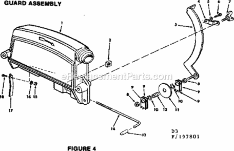 Guard Assembly Diagram and Parts List for 113197801  Craftsman Chop Saw