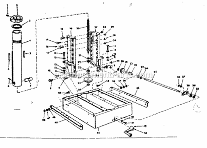 Base Assembly Diagram and Parts List for 11319791  Craftsman Chop Saw