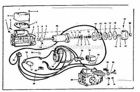 Motor Assembly Diagram and Parts List for 11319791  Craftsman Chop Saw
