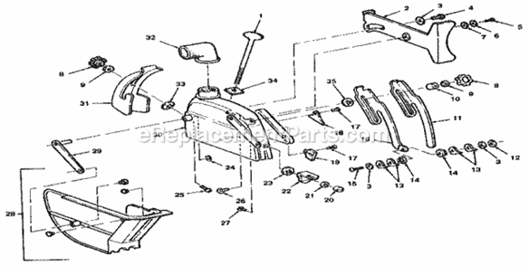 Page K Diagram and Parts List for 113198110  Craftsman Chop Saw