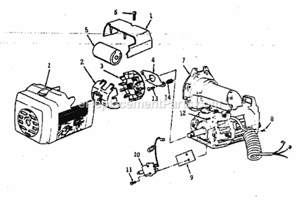 Motor 75128 Diagram and Parts List for 113198110  Craftsman Chop Saw