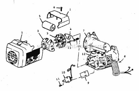 Motor 75128 Diagram and Parts List for 113198111  Craftsman Chop Saw