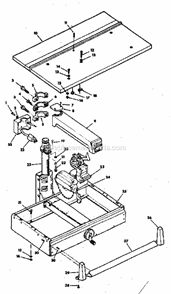 Unit Diagram and Parts List for 113198210  Craftsman Chop Saw