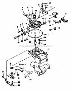 Yoke Assembly Diagram and Parts List for 113198210  Craftsman Chop Saw