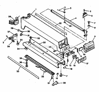 Arm Assembly Diagram and Parts List for 113198210  Craftsman Chop Saw