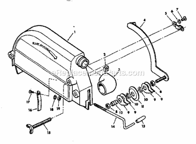 Guard Assembly Diagram and Parts List for 113198210  Craftsman Chop Saw